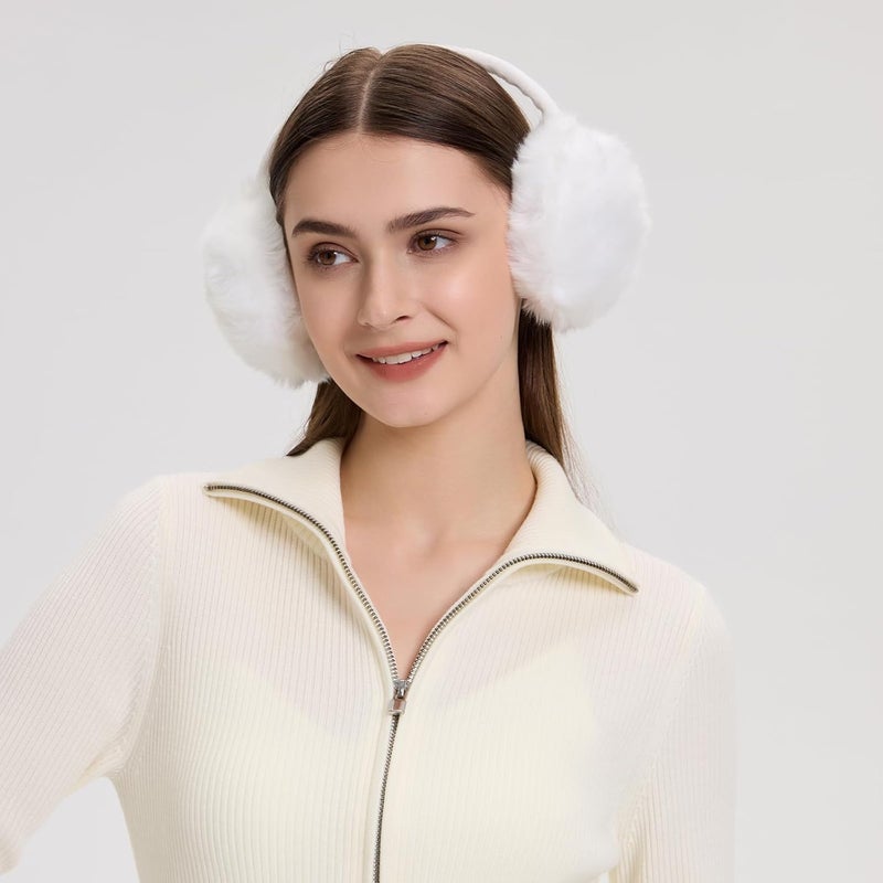FSTEOE Winter Ear Muffs Women Warm Earmuff Girls Ear Warmers Soft Plush Outdoor Adjustable Ear Cover - Image 5